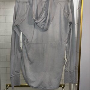 Athleta White Lightweight Full Zip Hoodie Jacket | Size M | Thumbholes & Pockets